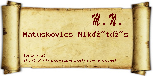 Matuskovics Nikétás névjegykártya